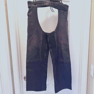 Vance Leathers Men's Biker Motorcycle Chaps-Sz. XL-Black Adjustable-Rider-Unisex